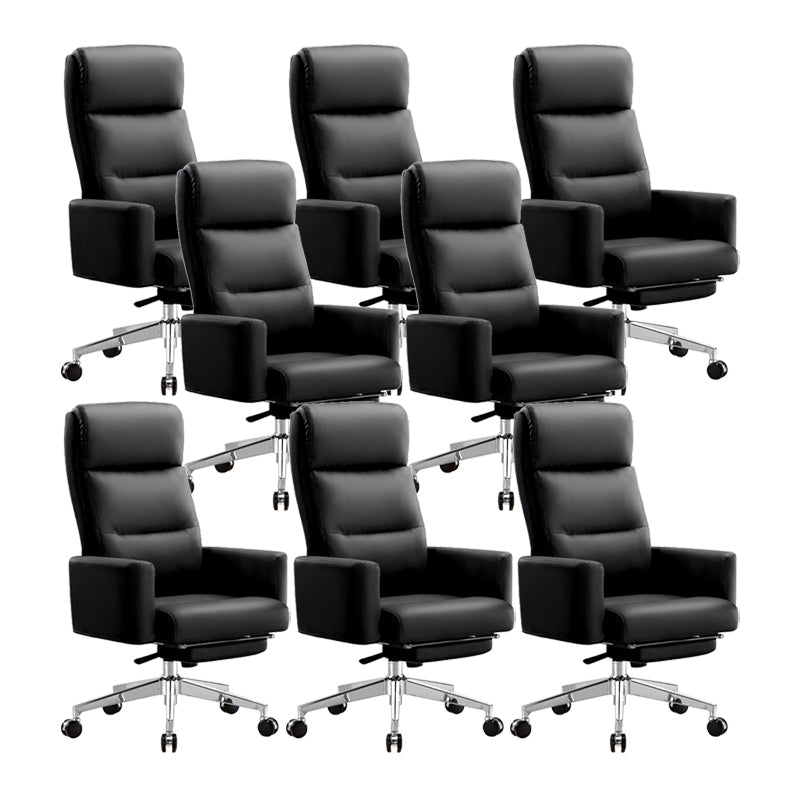 Modern High Back Executive Chair Fixed Padded Arms Managers Chair