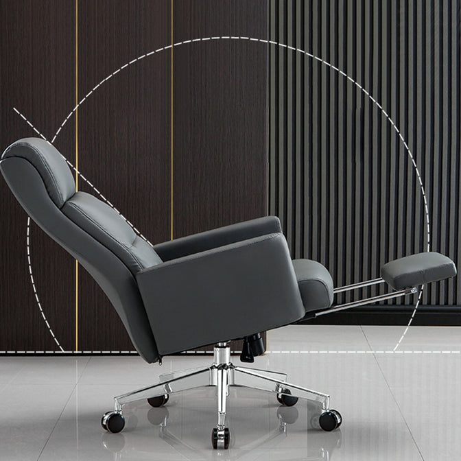 Modern High Back Executive Chair Fixed Padded Arms Managers Chair