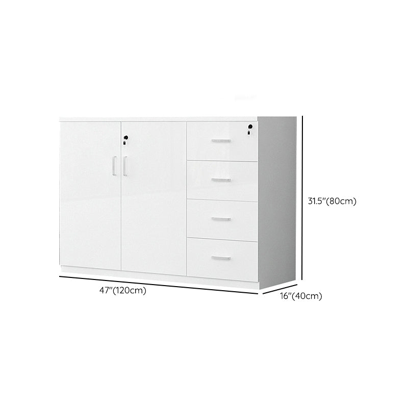 Nordic Style Wood Filing Cabinet White File Cabinet for Home Office