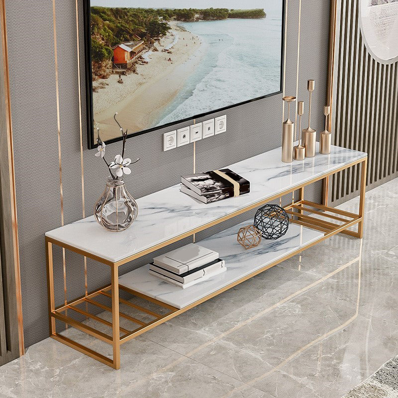 Glam TV Stand Console Open Storage Media Console TV Stand for Living Room