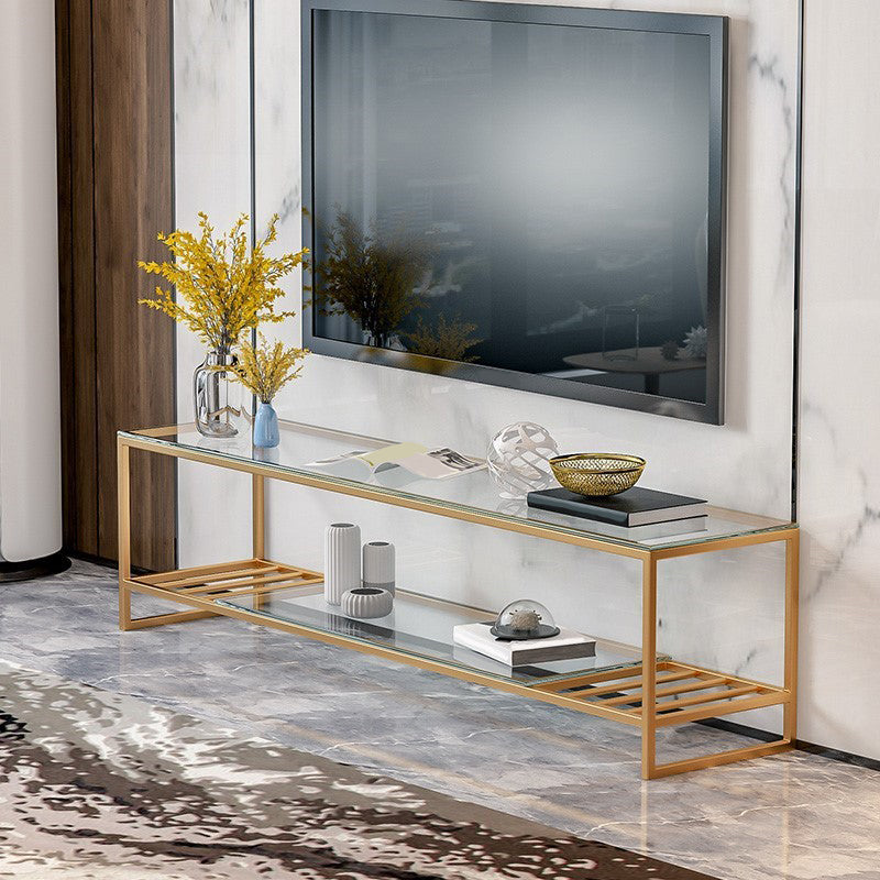 Glam TV Stand Console Open Storage Media Console TV Stand for Living Room