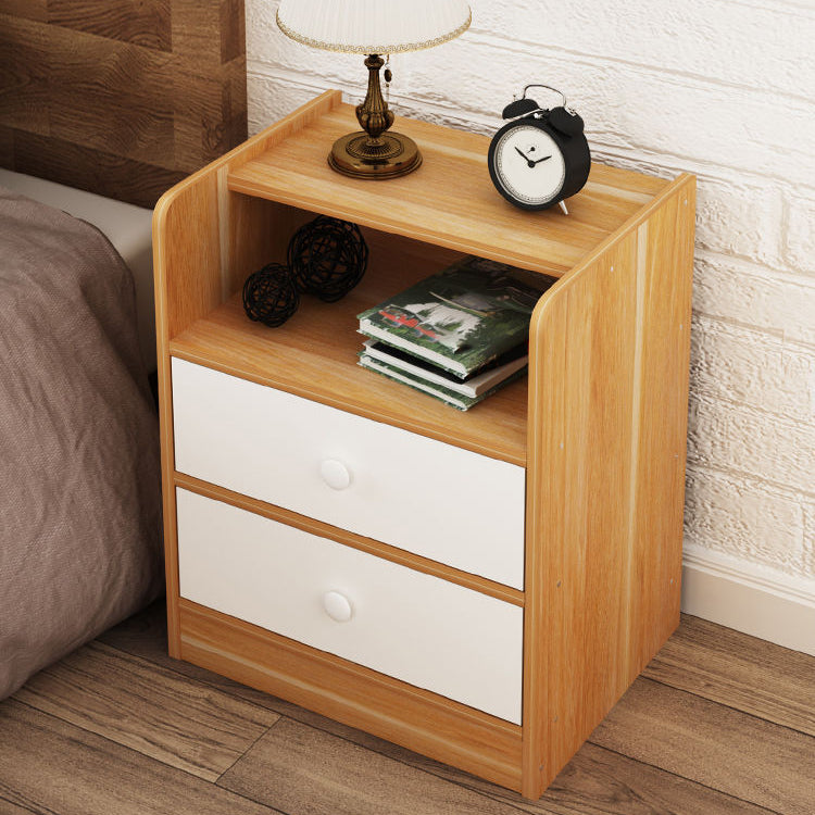 Wooden Bedside Cabinet Modern Style Minimalist Bedside Table with Drawers