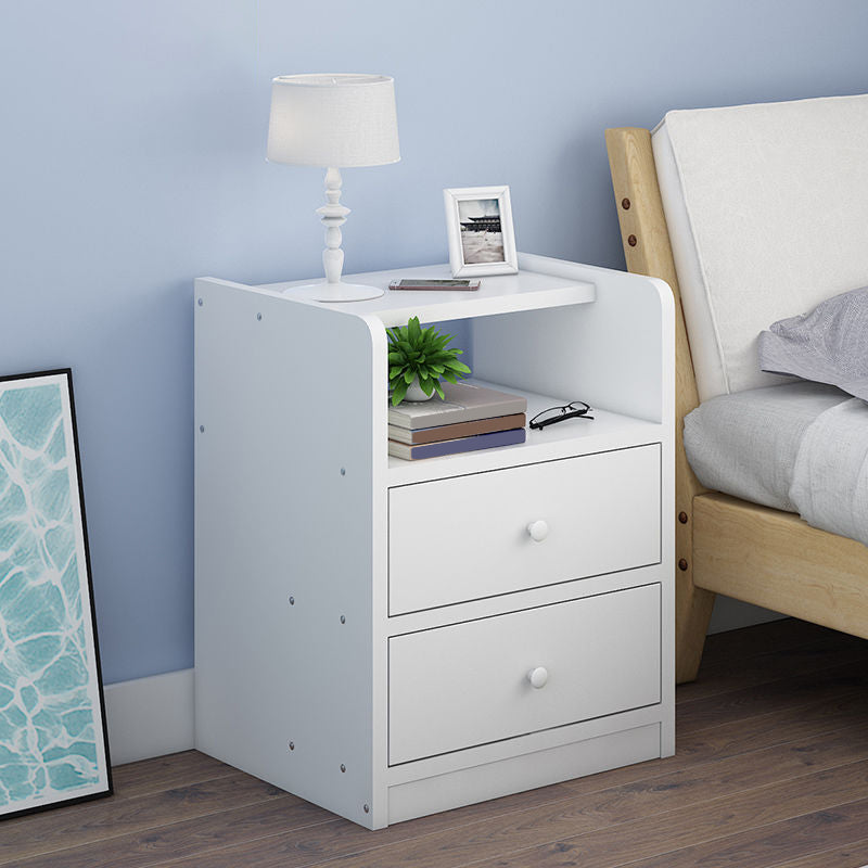 Wooden Bedside Cabinet Modern Style Minimalist Bedside Table with Drawers