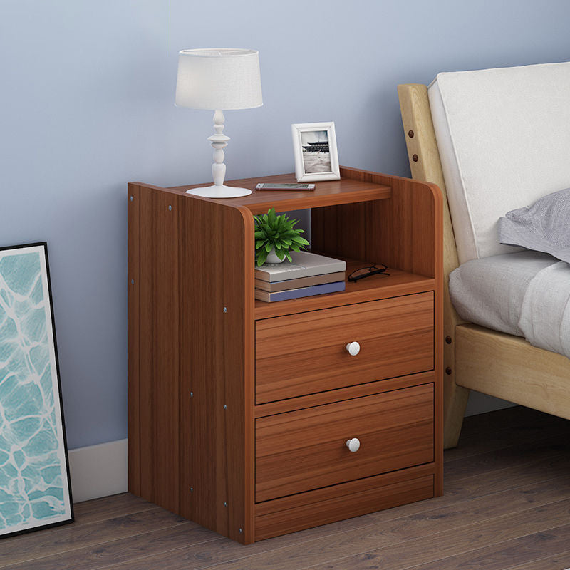 Wooden Bedside Cabinet Modern Style Minimalist Bedside Table with Drawers