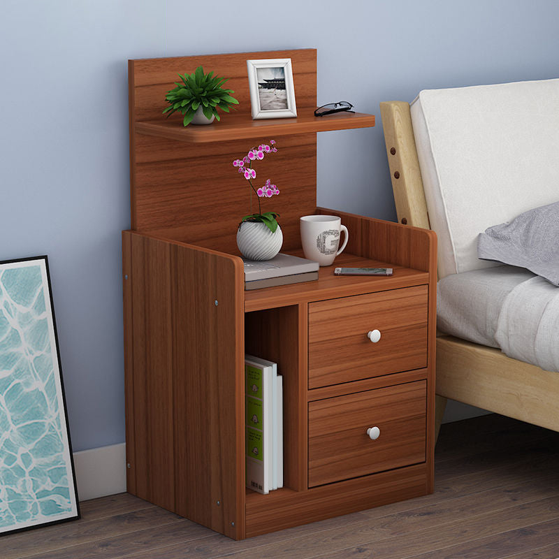 Wooden Bedside Cabinet Modern Style Minimalist Bedside Table with Drawers