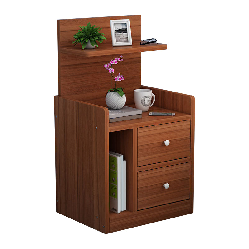 Wooden Bedside Cabinet Modern Style Minimalist Bedside Table with Drawers