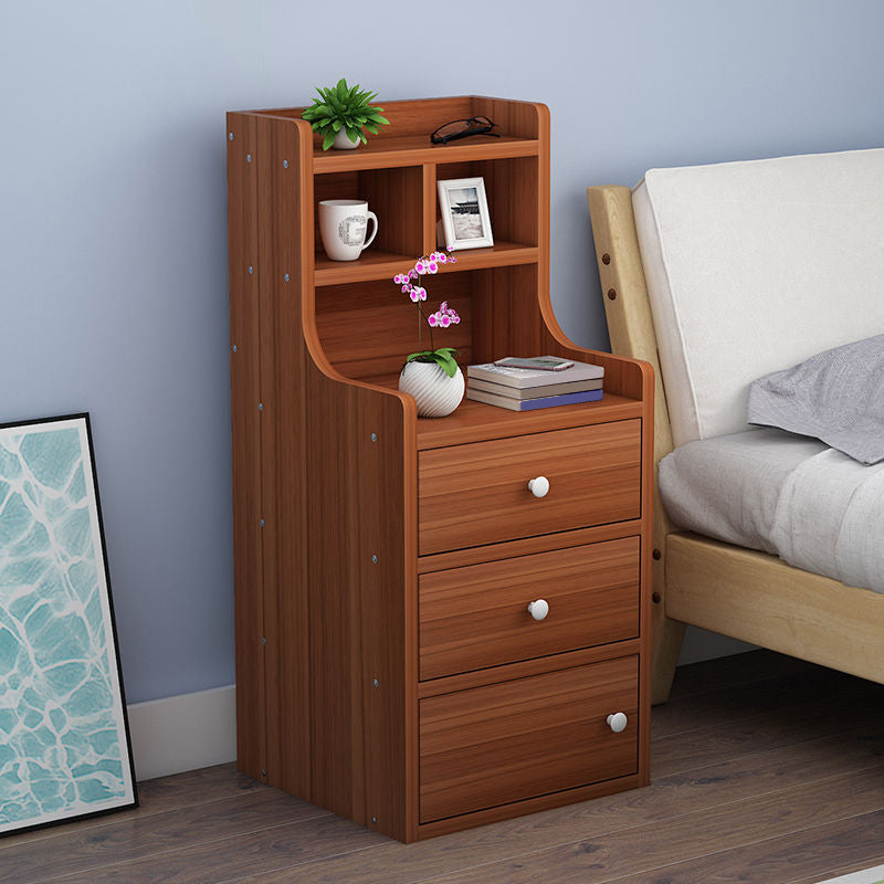 Wooden Bedside Cabinet Modern Style Minimalist Bedside Table with Drawers