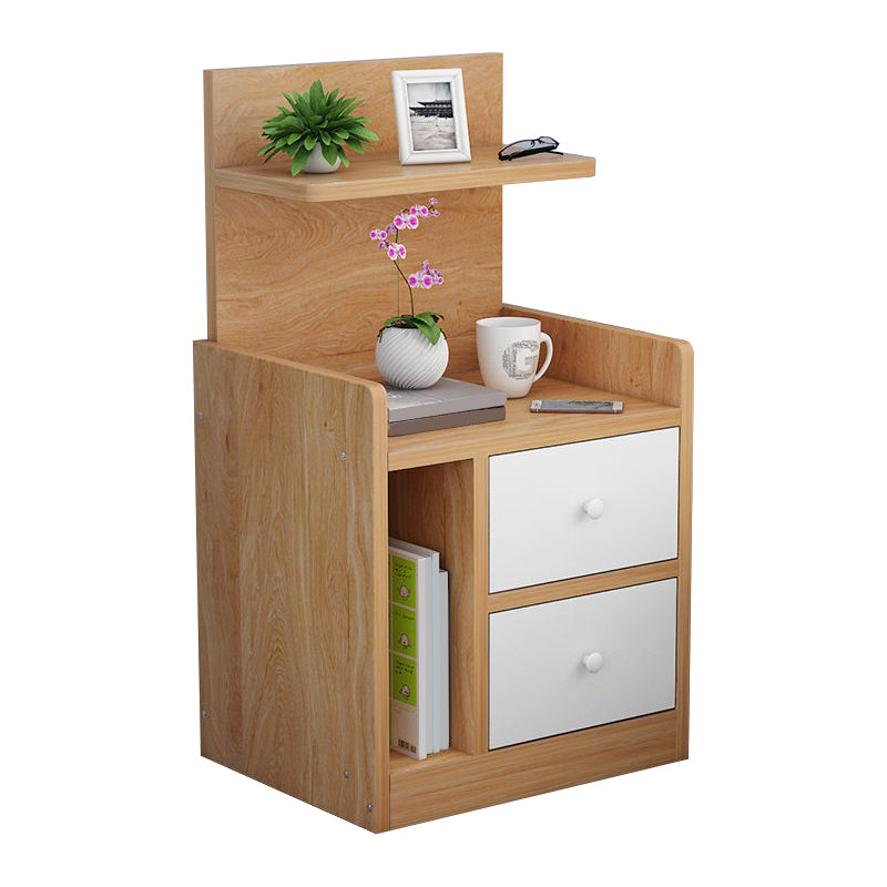 Wooden Bedside Cabinet Modern Style Minimalist Bedside Table with Drawers