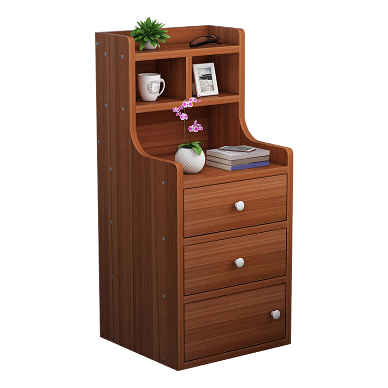 Wooden Bedside Cabinet Modern Style Minimalist Bedside Table with Drawers