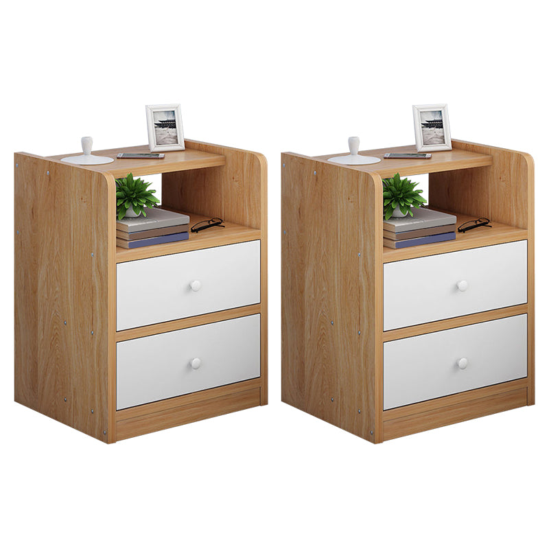 Wooden Bedside Cabinet Modern Style Minimalist Bedside Table with Drawers