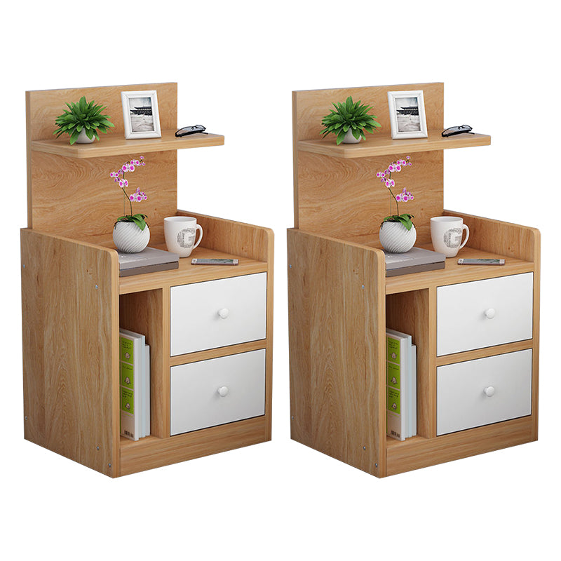 Wooden Bedside Cabinet Modern Style Minimalist Bedside Table with Drawers