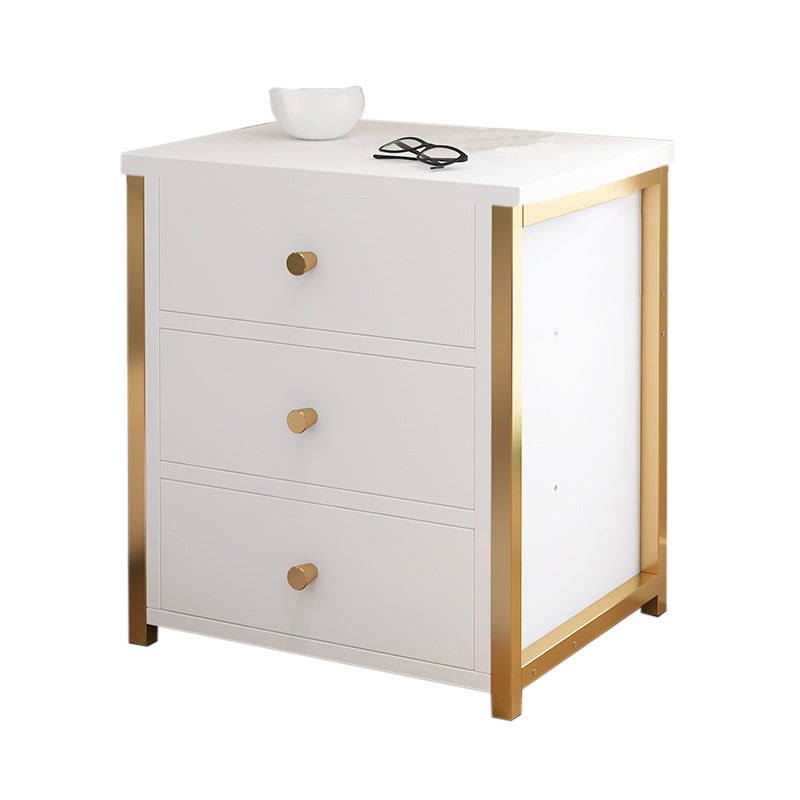 Contemporary Bed Nightstand Open Storage Night Table with Drawer