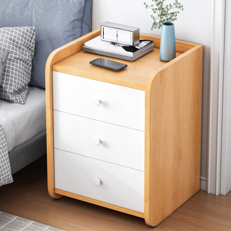 Contemporary Accent Table Nightstand Drawer Storage Night Table with 1 Shelf