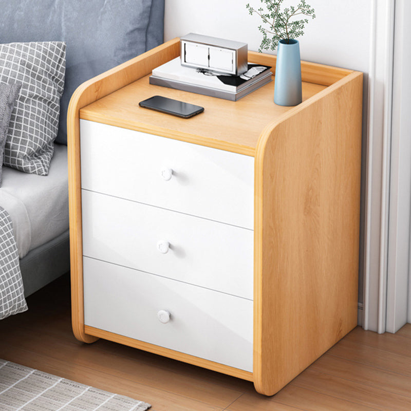 Contemporary Accent Table Nightstand Drawer Storage Night Table with 1 Shelf