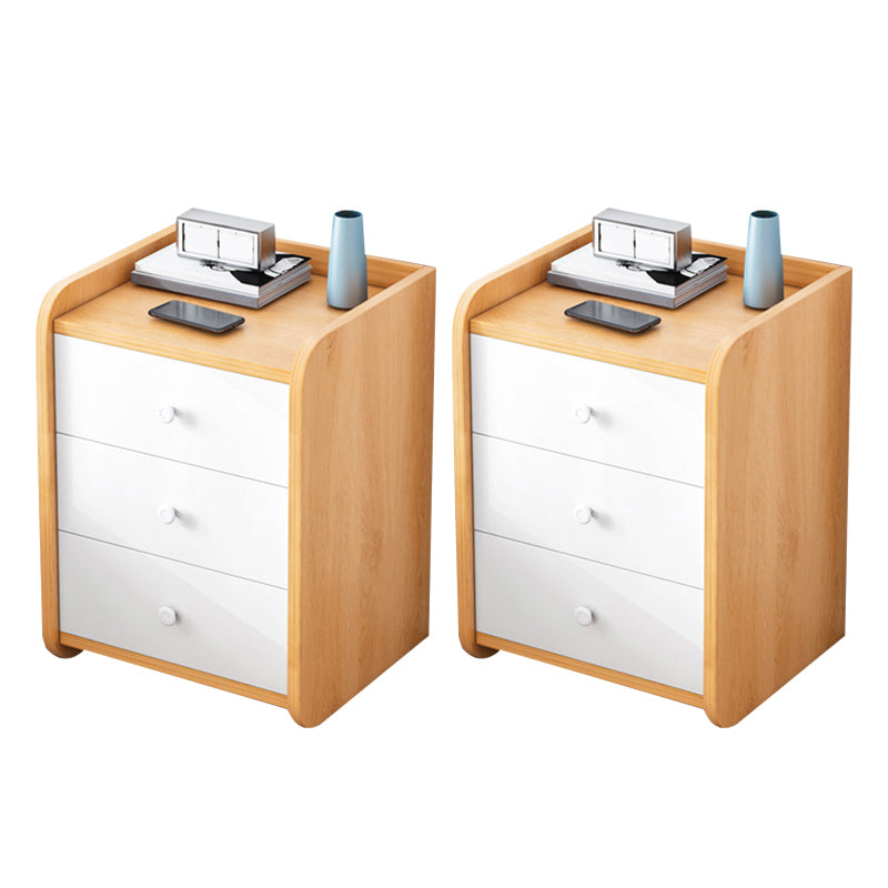 Contemporary Accent Table Nightstand Drawer Storage Night Table with 1 Shelf