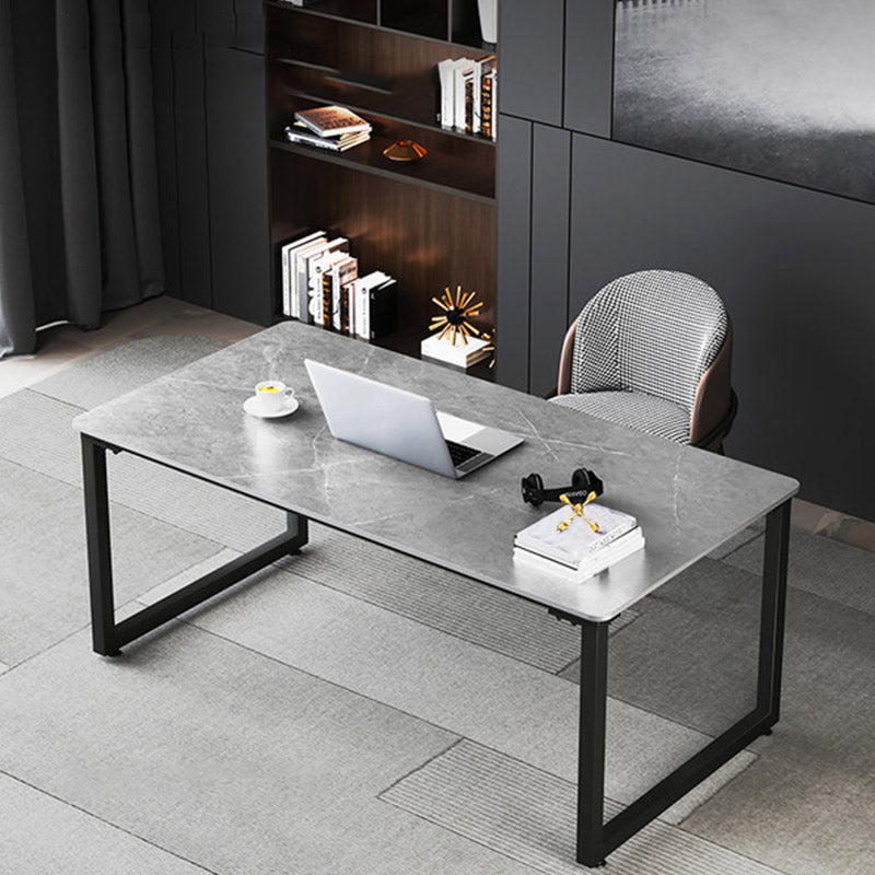 Industrial Writing Desk Rectangular Stone Office Desk for Home