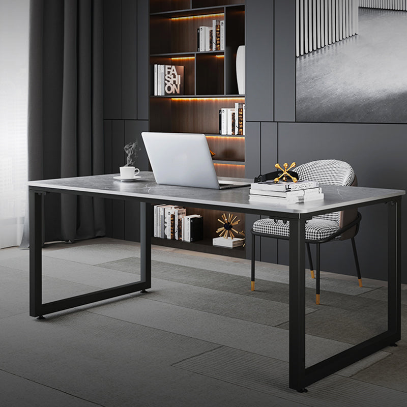 Industrial Writing Desk Rectangular Stone Office Desk for Home