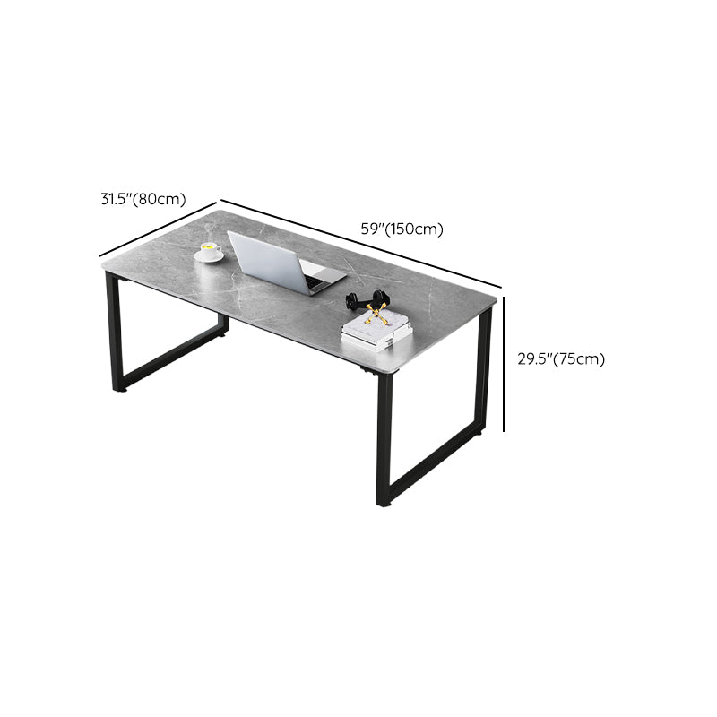 Industrial Writing Desk Rectangular Stone Office Desk for Home