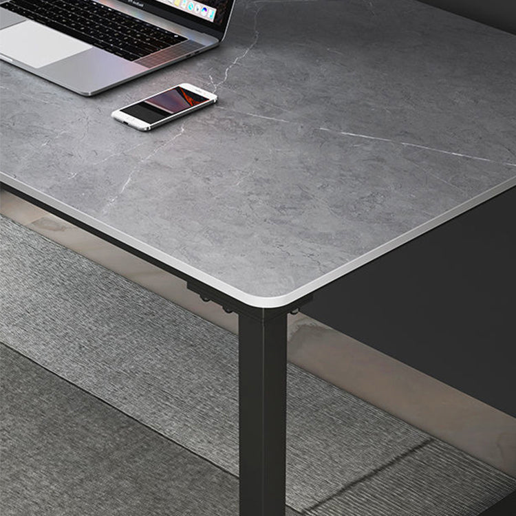 Home Rectangular Computer Desk with H-Shape Metal Legs Office Desk