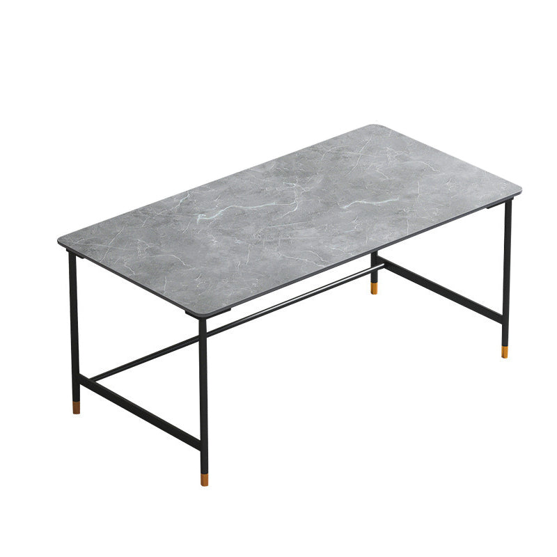 Industrial Rectangular Writing Desk H-Shape Office Desk Dark Taupe