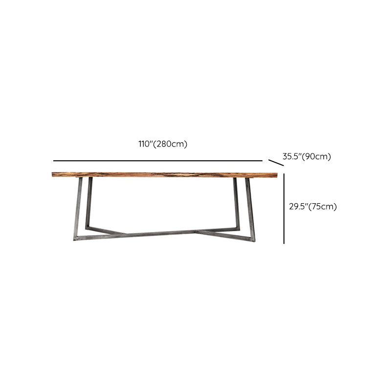 Contemporary Solid Wood Writing Desk Bedroom Computer Desk with Metal Legs