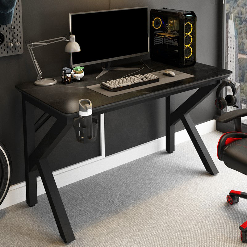 Cable Management Rectangle Stone Gaming Desk Industrial Writing Desk