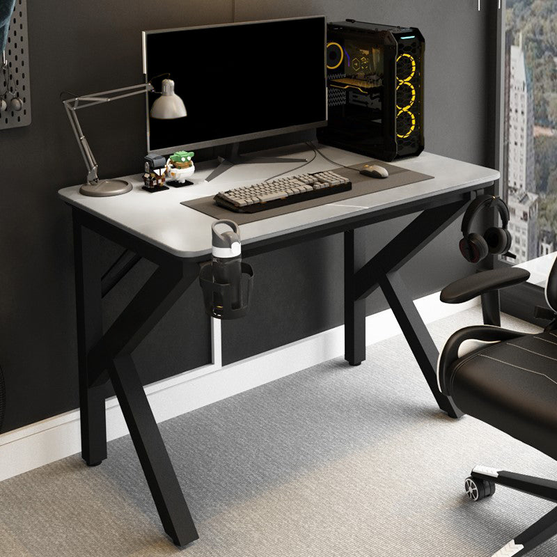 Cable Management Rectangle Stone Gaming Desk Industrial Writing Desk