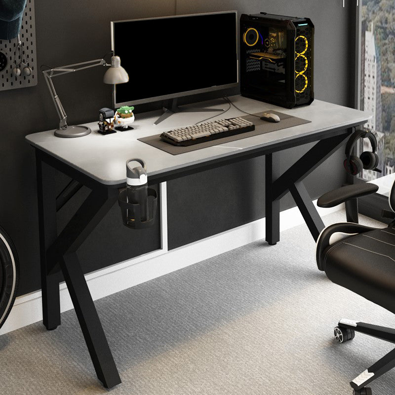 Cable Management Rectangle Stone Gaming Desk Industrial Writing Desk