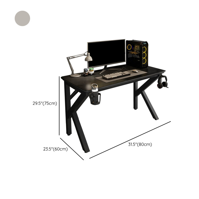 Cable Management Rectangle Stone Gaming Desk Industrial Writing Desk