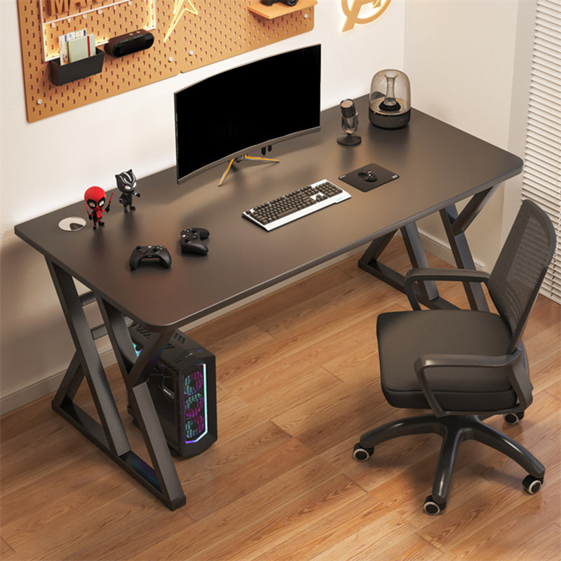 Industrial Office Desk Dark Taupe and Black Computer Desk Artificial Wood