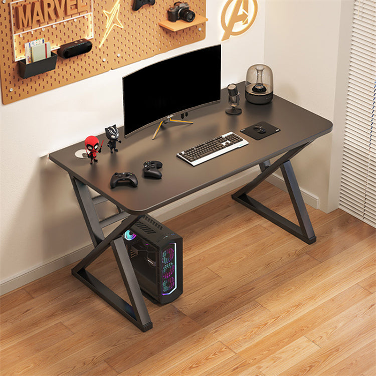 Industrial Office Desk Dark Taupe and Black Computer Desk Artificial Wood