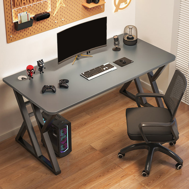 Industrial Office Desk Dark Taupe and Black Computer Desk Artificial Wood