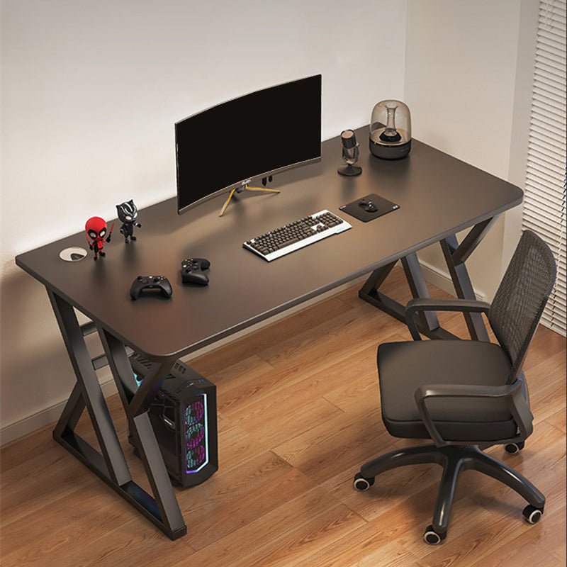 Industrial Office Desk Dark Taupe and Black Computer Desk Artificial Wood