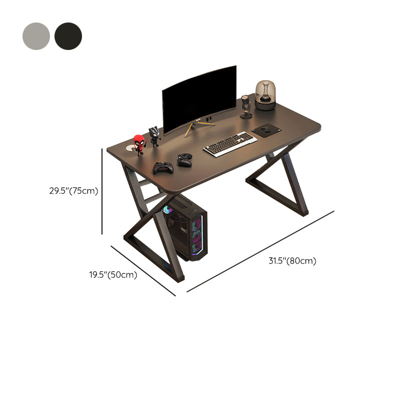 Industrial Office Desk Dark Taupe and Black Computer Desk Artificial Wood