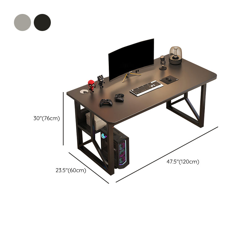 Industrial Office Desk Dark Taupe and Black Computer Desk Artificial Wood