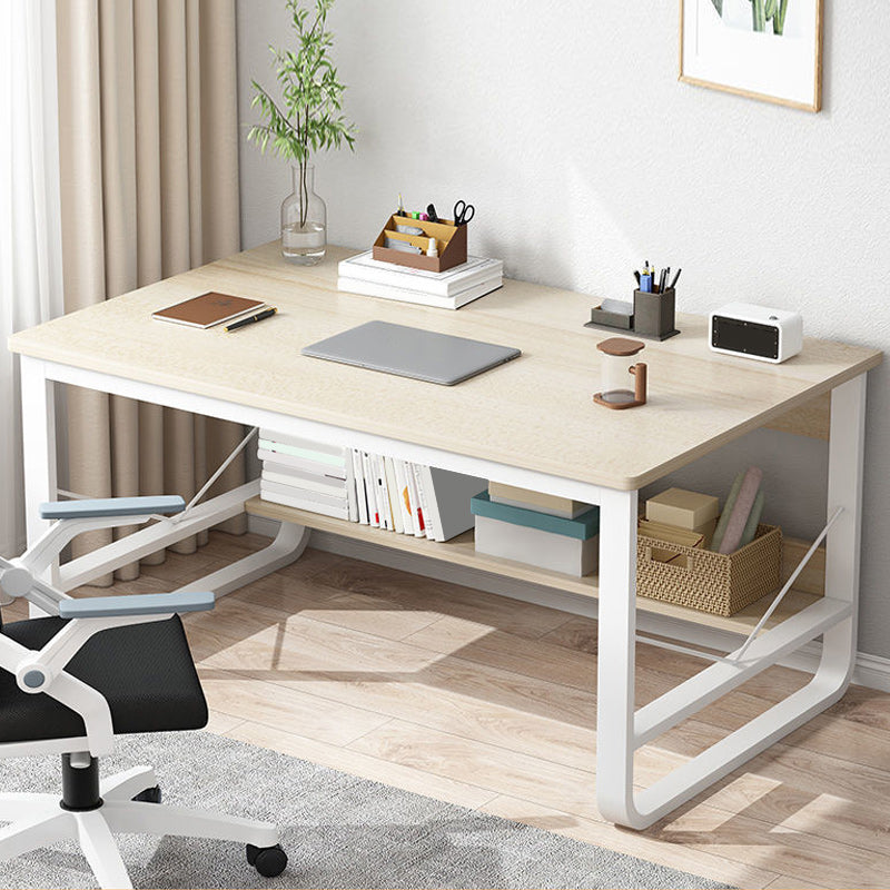 Rectangular Sled Base Writing Desk Wooden Dormitory Office Desk with Metal Legs