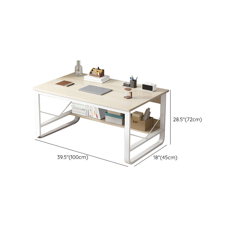 Rectangular Sled Base Writing Desk Wooden Dormitory Office Desk with Metal Legs