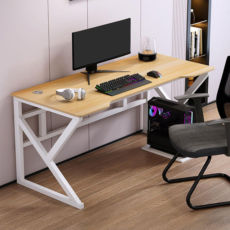 Artificial Wood and Steel Writing Desk Cable Management Computer Desk Trestle