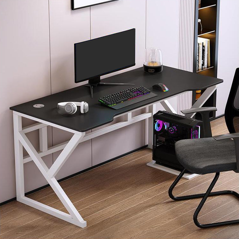 Artificial Wood and Steel Writing Desk Cable Management Computer Desk Trestle