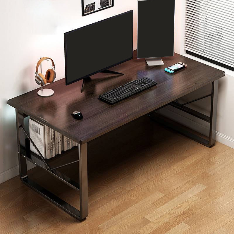 Marble and Wooden Gaming Desk Rectangular Bedroom Computer Desk with Metal Legs