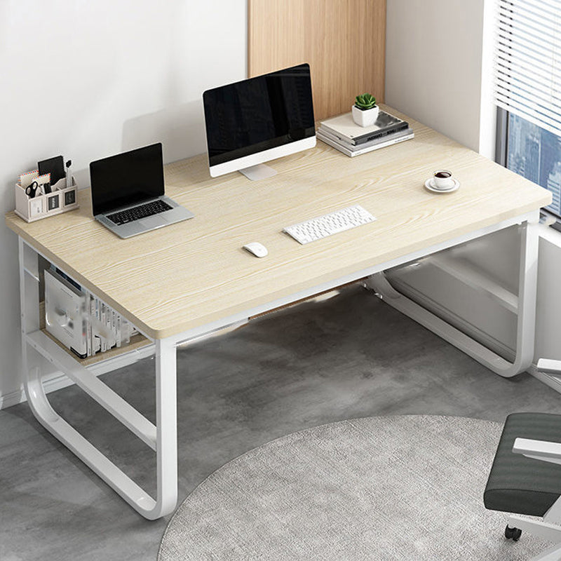 Marble and Wooden Gaming Desk Rectangular Bedroom Computer Desk with Metal Legs