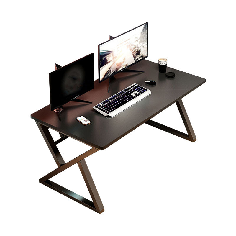 Marble and Wooden Gaming Desk Rectangular Bedroom Computer Desk with Metal Legs