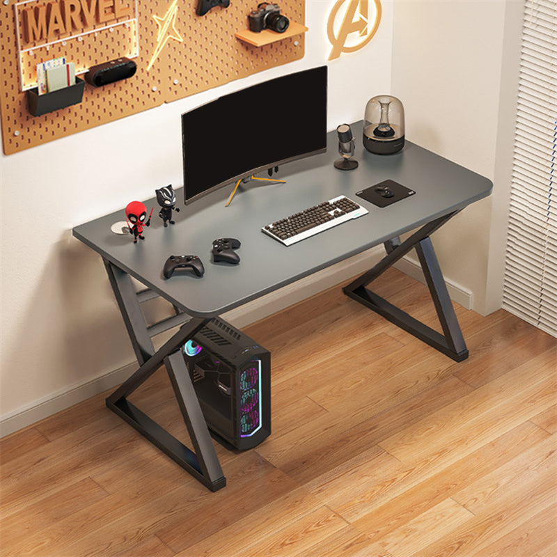 Industrial Office Desk Dark Taupe and Black Computer Desk Artificial Wood