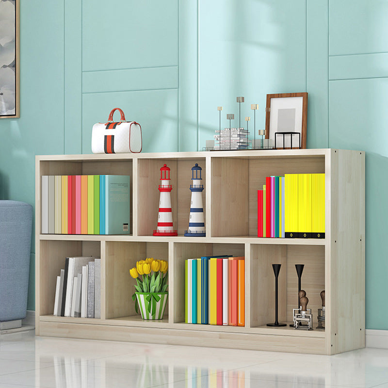 Contemporary Closed Back Book Shelf Wood Horizontal Bookshelf for Office