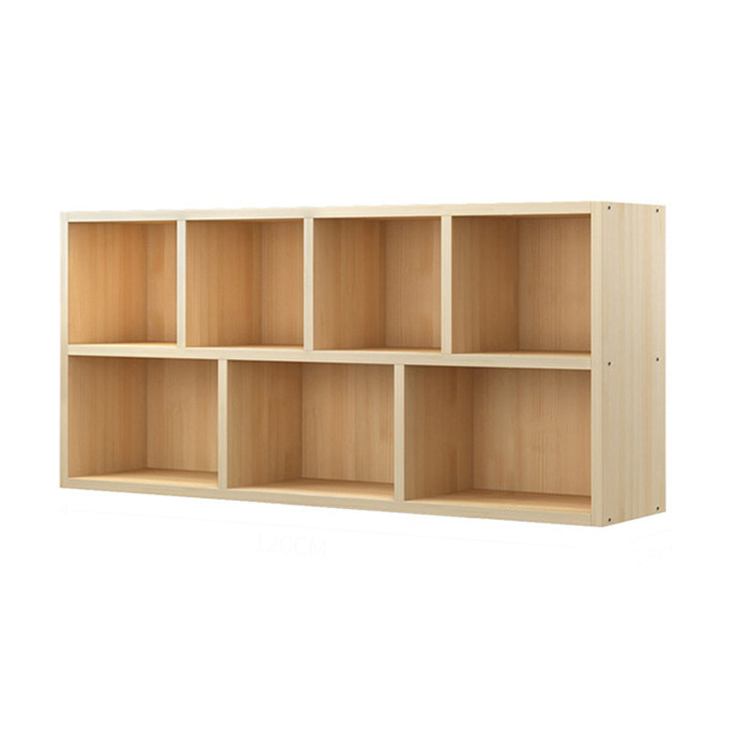 Contemporary Closed Back Book Shelf Wood Horizontal Bookshelf for Office