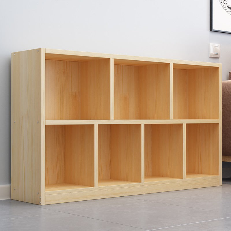 Contemporary Closed Back Book Shelf Wood Horizontal Bookshelf for Office