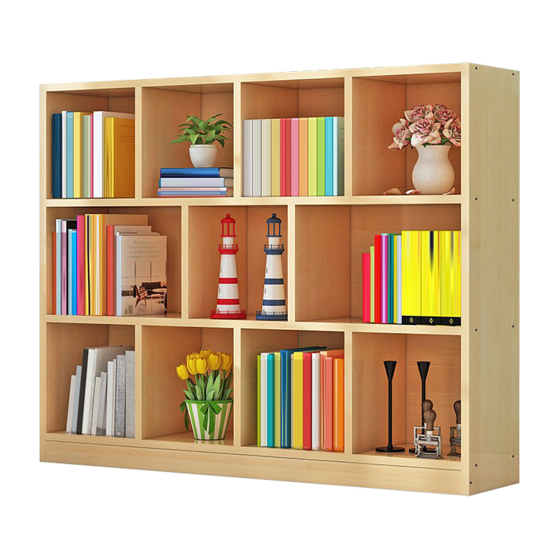 Contemporary Closed Back Book Shelf Wood Horizontal Bookshelf for Office