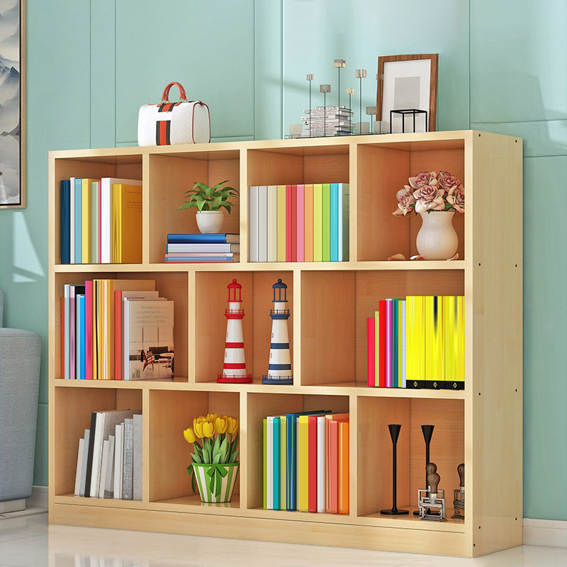 Contemporary Closed Back Book Shelf Wood Horizontal Bookshelf for Office