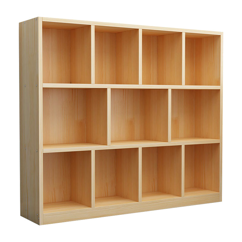 Contemporary Closed Back Book Shelf Wood Horizontal Bookshelf for Office