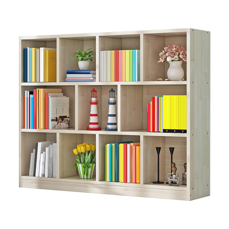 Contemporary Closed Back Book Shelf Wood Horizontal Bookshelf for Office